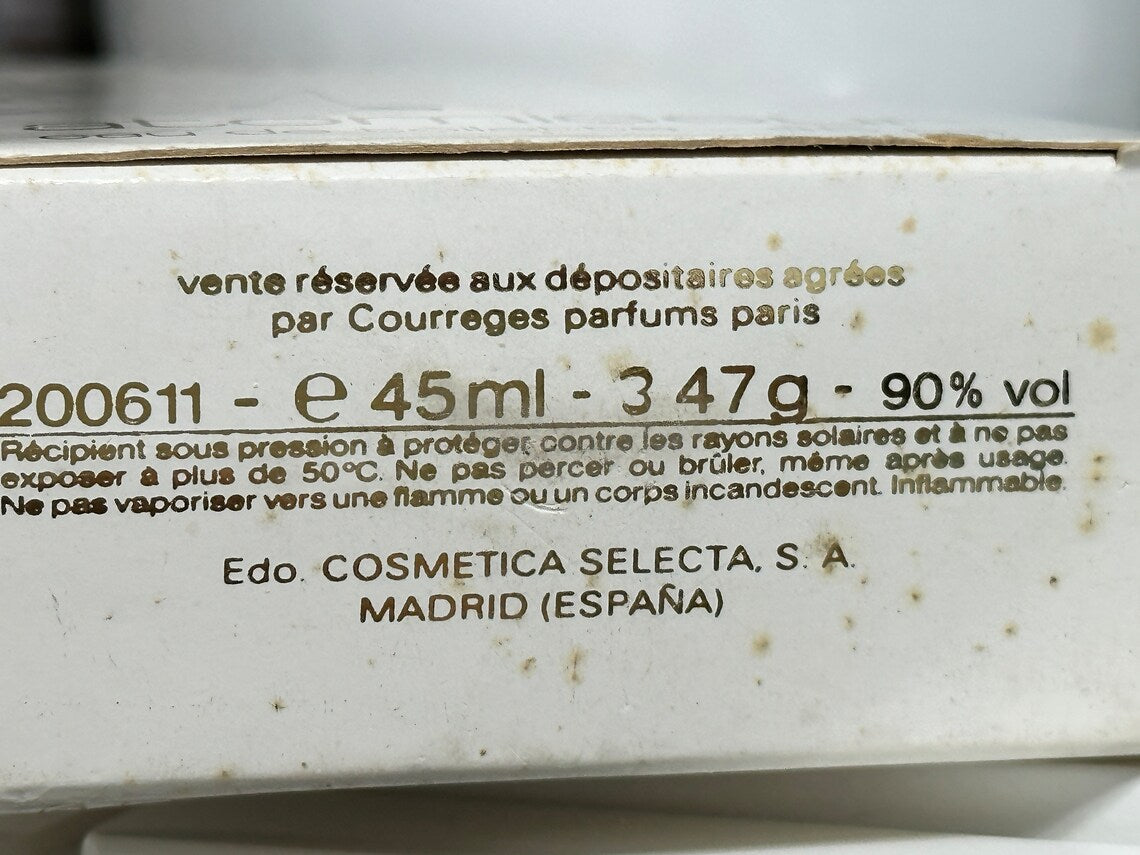EMPREINTE COURREGES VINTAGE EAU DE TOILETTE PREBARCODE BOX 45ML